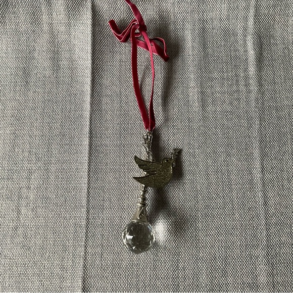 Bowring Make A Wish Lead Crystal Christmas Holiday Dove Silver Tone Ornament - Picture 2 of 14